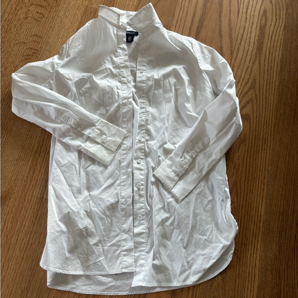 White Long Sleeve Button Down Nwot - image 3